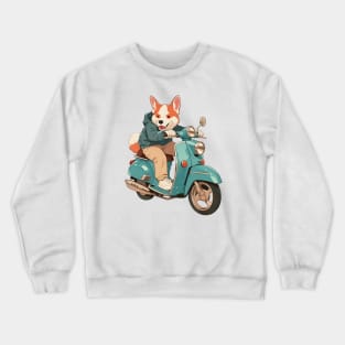 Cool dog riding motorbike Crewneck Sweatshirt